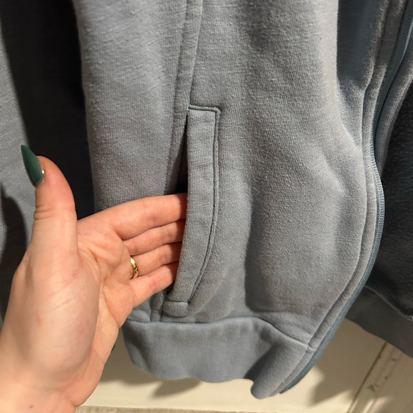 Figs Dusty Blue Zip Up Hoodie Sweatshirt - Picture 3 of 9